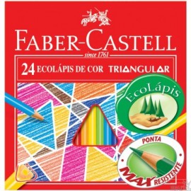 L�pis de Cor 24 cores triangular Faber Castell