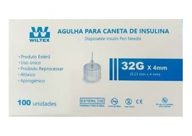 Agulhas Para Caneta De Insulina- 32g X 4mm - Wiltex 100 Unid