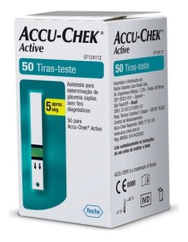 Tiras Para Medio De Glicose Accu Chek Active - Caixa Com 50 Un